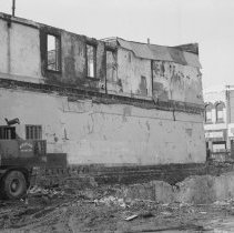 K-71-01-30 - North wall of McDonald Hotel after fire and demolition, Apr. 9