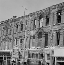 K-71-01-07 Bluhm Block, Chesley, after fire, Feb. 13, 1971