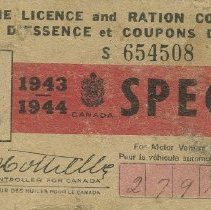 Front cover, Gasoline Licence and Ration Coupon Book 1943