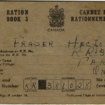 Ration Book 3, Hector James Fraser, front cover