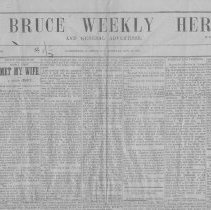 The Bruce Weekly Herald, page 1, top