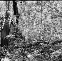 K-60-02-17 Sam Hepburn pointing to where Dargovel was killed, Sullivan Twp.