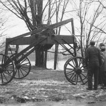 K-66-19-10 Jim Patterson with his truck and stoning machine, Keppel Twp.
