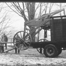 K-66-19-09 Jim Patterson with his truck and stoning machine, Keppel Twp.
