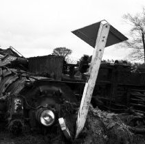 A2013.012.02314- Southampton train wreck, Hurricane Hazel, Oct. 1954
