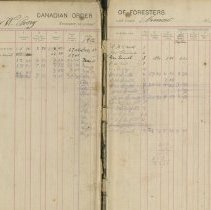 Court Armow Foresters No. 1312 Treasurer's book, pages 1-2