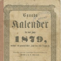A957.018.001:  1879 Canada Kalender, front cover