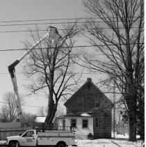 K-95-01-24 P.U.C. trimming maple trees on River St., Chesley