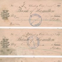 Cancelled cheques dated 1900 (cheques 1-4, front)