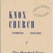 Knox Church, Tiverton, front cover