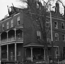 K-60-01-20 Paul's Hotel, Meaford, on fire, March 1960