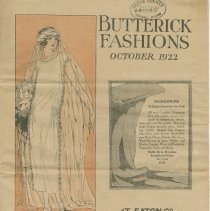 Butterick Fashions, October 1922, front cover