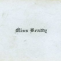 A963.015.005a - Calling Cards - Miss Beatty