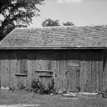K-61-01-05 Mooresburg school woodshed, former school building, 1960