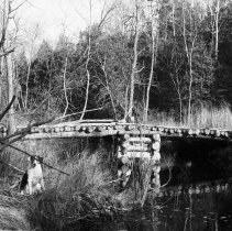 K-61-02-23 Pal at bridge over Sping Creek at Krug Property, Fall 1960