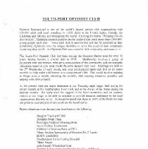 Southport Optimists article, page 1