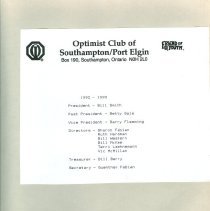 Page 1, 1992-93 South-Port Optimists scrapbook