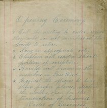 Rock of Friendship Temperance Society procedure book, page 1