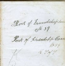 Rock of Friendship Temperance Society Treasurer's Book, title page