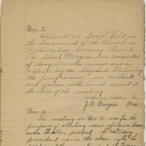 Burgoyne Young Peoples Society Minutes, page 1 (sample of contents)