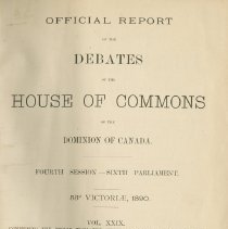 Official Report of the Debates 1890 Vol 1, title page