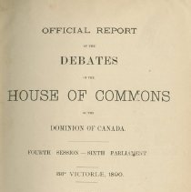 Official Report of the Debates 1890 Vol 2, title page