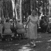 K-63-08-34 Mrs. McBirnie of Walkerton - lunch at Crane River Park, 1963