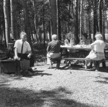 K-63-08-35 President Jim McLure at Crane River Park, Bruce Peninsula, 1963
