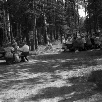 K-63-08-36 Ripley-Lucknow group at far table, Bruce Peninsula, 1963