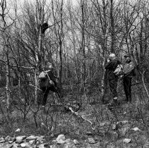 K-66-07-05 Howard Krug, Sydney Street & Peter Street looking at a porcupine