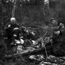 K-66-07-08 Lunch on Bruce Trail. Howard Krug, Peter Street & Sydney Street