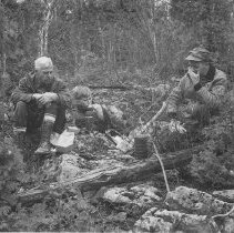K-66-07-09 Lunch on Bruce Trail. Howard Krug, Peter Street & Sydney Street