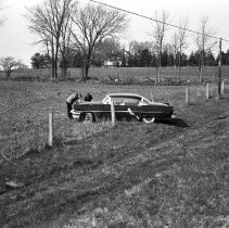 K-66-07-03 Car in ditch just east of Allenford, 1966