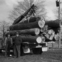 K-67-39-01a Krug Bros. log truck, Ed Yule, Wilfred Van Lear, Louis Vanslyke