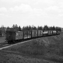 K-69-11-32 Southbound C.N.R. freight just north of Chesley, May 14, 1969