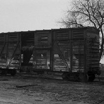 K-71-03-02 Double deck stock car, R.R. at Wiarton, May 1971