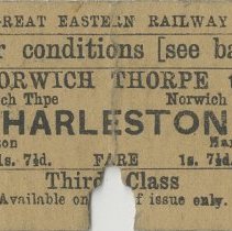 A2018.025.013a - Great Eastern Railway Train Stub, Front