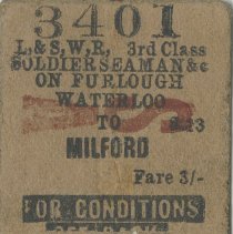 A2018.025.013b - Train ticket stub, front