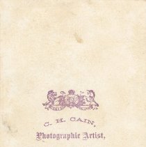 A956.035.001 035b - Reverse Photographer Ch Cain, Walkerton Stamp