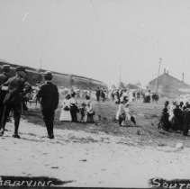 Tourists arriving by train
