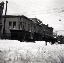 View of the business district Kincardine. R. Rinker Grocery pictured.
