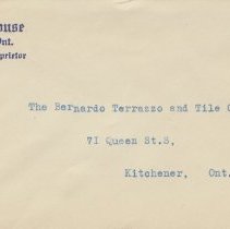 Envelope from John Korman, Hartley House, Walkerton Side 1