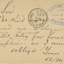 Postcard from A.M. Tyson, Wiarton  Side 2