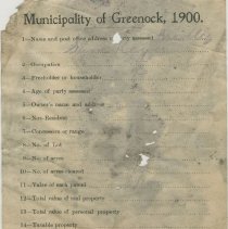 Tax assessment form, Samuel Keyes, 1900 - front