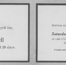 Memorial card  Side 2