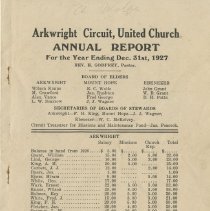 Annual Report - Arkwright Circuit, United Church 1927
