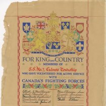 For King and Country - S.S. No. 7 Culross Township