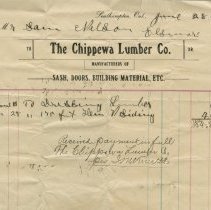 Ax2011.306.016 - Southampton - Chippewa Lumber Co. Invoice