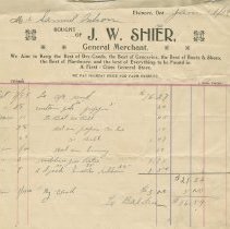 Ax2011.306.044 - J.w. Shier General Merchant Elsinore Receipt, 1900