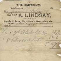 Ax2011.306.006 - A. Lindsay, Staple And Fancy Dry Goods, Groceries, Etc., S